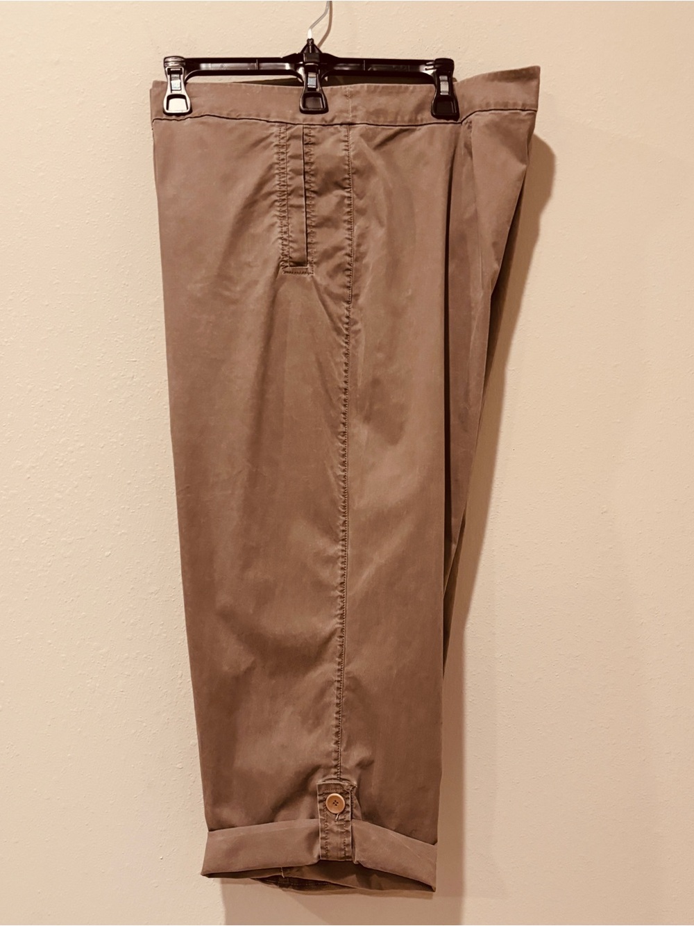 Eileen Fisher Women’s Capris Taupe 1X Summer Casual Cotton Comfy Classic  Flaw